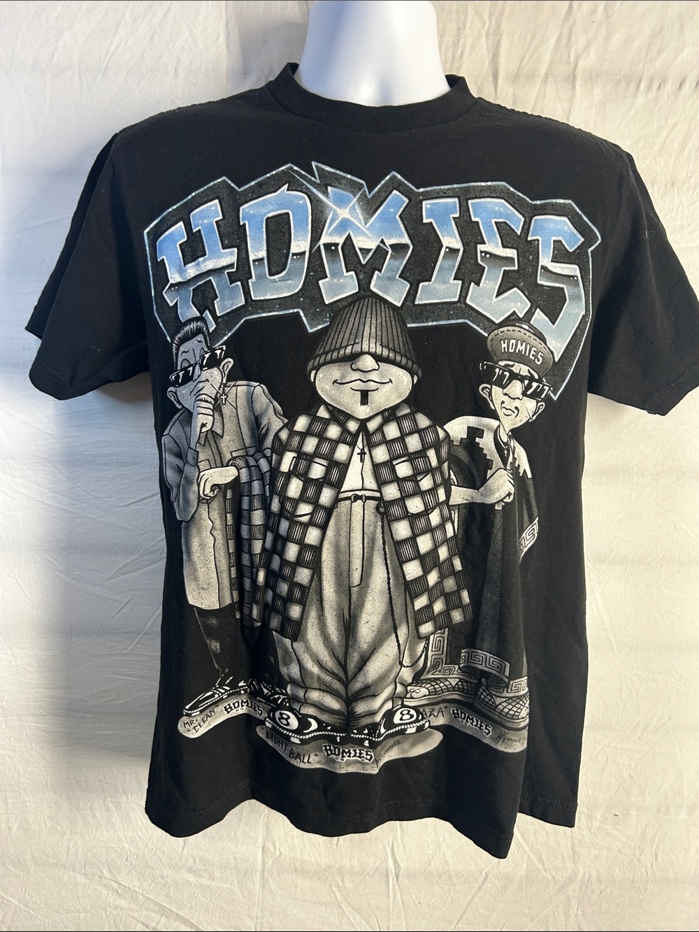 Homie Black T-Shirt with Blue and Gray Graphic